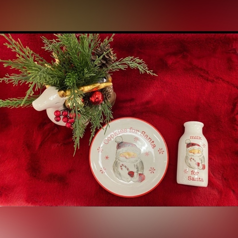 🎅  Santa's cookies plate and a milk jar 🤶